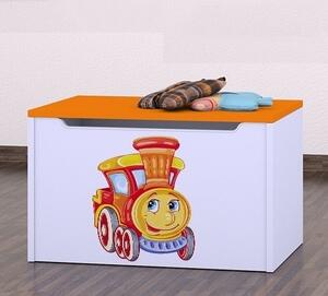 Box na hračky Happy - lokomotiva Barva: oranžová