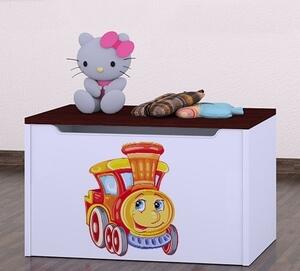 Box na hračky Happy - lokomotiva Barva: wenge