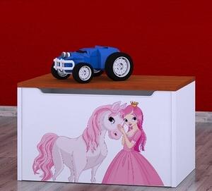 Box na hračky Happy - princezna s koníkem Barva: kalvados