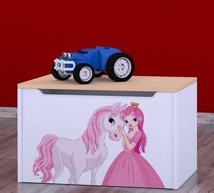 Box na hračky Happy - princezna s koníkem Barva: světlá hruška