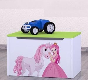 Box na hračky Happy - princezna s koníkem Barva: zelená