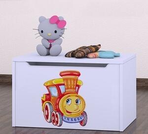 Box na hračky Happy - lokomotiva Barva: bílá