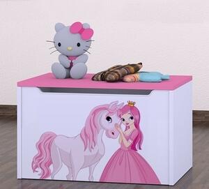 Box na hračky Happy - princezna s koníkem Barva: růžová