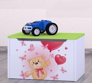 Box na hračky Happy - medvídek s balónky Barva: zelená