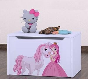 Box na hračky Happy - princezna s koníkem Barva: růžová