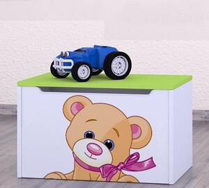 Box na hračky Happy - medvídek s mašlí Barva: zelená
