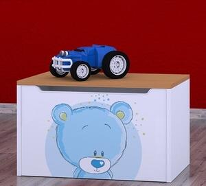 Box na hračky Happy - modrý medvídek Barva: buk