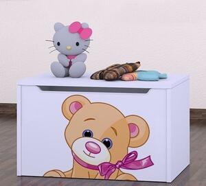 Box na hračky Happy - medvídek s mašlí Barva: wenge