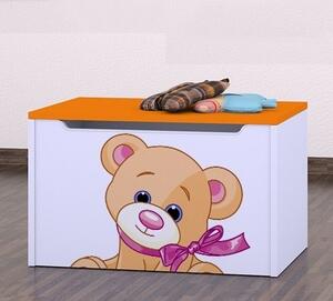 Box na hračky Happy - medvídek s mašlí Barva: oranžová