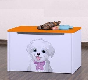 Box na hračky Happy - pejsek s mašlí Barva: kalvados