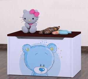 Box na hračky Happy - modrý medvídek Barva: kalvados