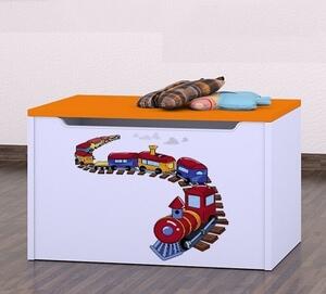 Box na hračky Happy - vláček Barva: oranžová