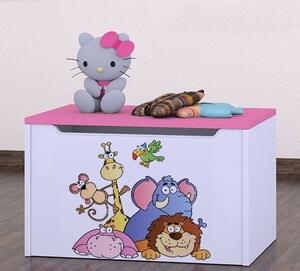 Box na hračky Happy - safari Barva: růžová