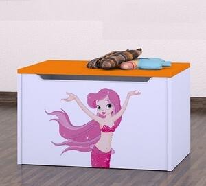 Box na hračky Happy - mořská víla Barva: oranžová