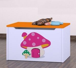 Box na hračky Happy - růžový hříbeček Barva: oranžová