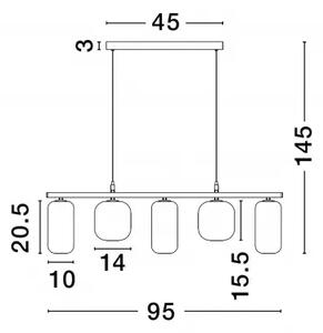 LED černo-šedý moderní lustr Aelia 145