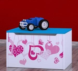 Box na hračky Happy - padající srdce Barva: kalvados