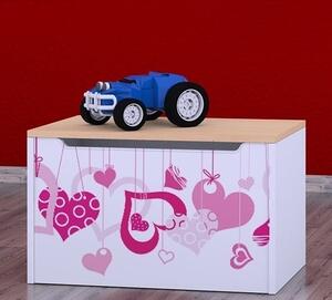 Box na hračky Happy - padající srdce Barva: kalvados