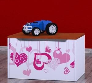 Box na hračky Happy - padající srdce Barva: kalvados