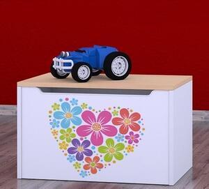 Box na hračky Happy - srdce z květů Barva: buk