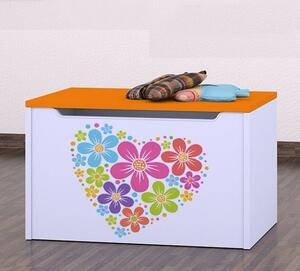 Box na hračky Happy - srdce z květů Barva: oranžová