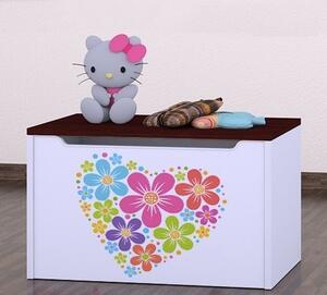 Box na hračky Happy - srdce z květů Barva: buk