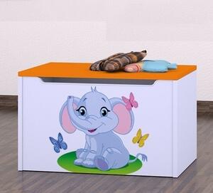 Box na hračky Happy - slon s motýlky Barva: modrá