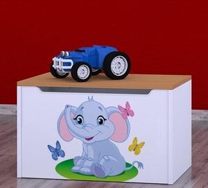 Box na hračky Happy - slon s motýlky Barva: buk