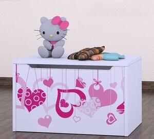Box na hračky Happy - padající srdce Barva: kalvados