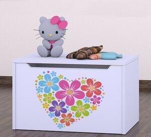 Box na hračky Happy - srdce z květů Barva: buk