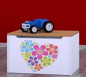 Box na hračky Happy - srdce z květů Barva: buk