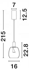LED zlato-kouřový designový lustr Imatia
