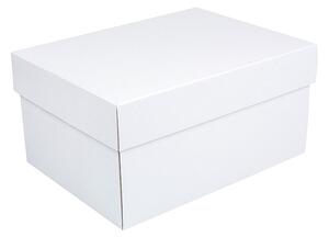 Úložná krabice s víkem 300x215x150 mm, bílo/bílá