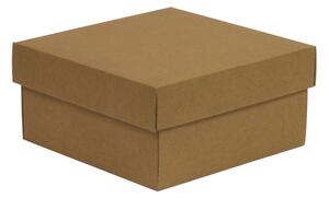 Dárková krabička s víkem 200x200x100/40 mm, hnědá - kraftová