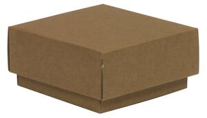 Dárková krabička s víkem 100x100x50/40 mm, hnědá - kraftová