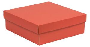 Úložná/dárková krabice s víkem 300x300x100/40 mm, korálová