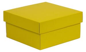 Dárková krabička s víkem 200x200x100/40 mm, žlutá