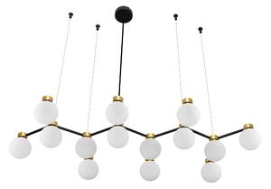 Satina zlato-černo-bílý designový lustr Ovalino 157