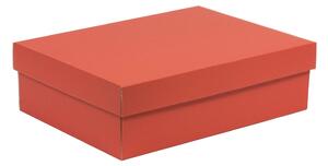 Úložná/dárková krabice s víkem 350x250x100/40 mm, korálová