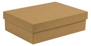 Úložná/dárková krabice s víkem 350x250x100/40 mm, hnědá - kraftová