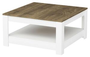 KONFERENČNÍ STOLEK, bílá, barvy vlašských ořechů, kompozitní dřevo, 89/89/45 cm Livetastic, Online Only