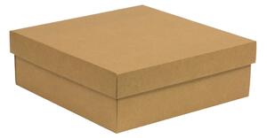 Úložná/dárková krabice s víkem 300x300x100/40 mm, hnědá - kraftová