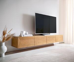 DELIFE TV stolek Kayu 220 cm akácie přírodní 4 dvířka závěsný
