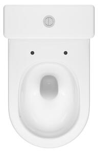 Cersanit Remo Oval, oválné kompaktní wc s WC sedátkem, vířivé splachování, bílá lesklá, K3030-001