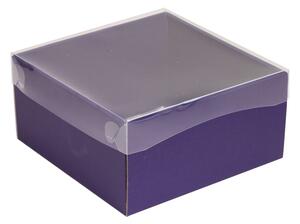 Dárková krabička s průhledným víkem 200x200x100/35 mm, fialová
