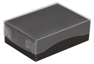 Dárková krabička s průhledným víkem 150x100x50/35 mm, černá