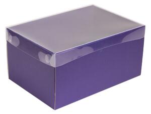 Dárková krabice s průhledným víkem 300x200x150/35 mm, fialová
