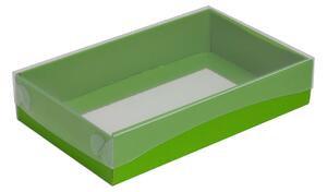 Dárková krabička s průhledným víkem 250x150x50/35 mm, zelená