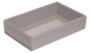 Dárková krabička s průhledným víkem 250x150x50/35 mm, šedá