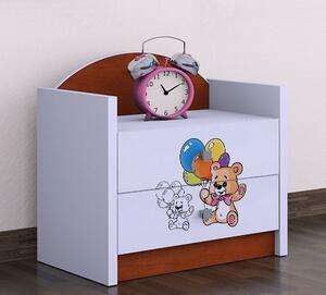 Happy Babies Noční stolek Happy - šťastný medvídek Barva: bílá